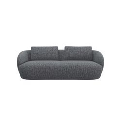 3-Sitzer FLEXLUX "Torino, rund, Couch, Dreisitzer", grau (forrest grau), B:217cm H:85cm T:102cm, 100% Polyester, Sofas, Modernes, organisches Sofa-Design, Kaltschaum, Wellenunterfederung