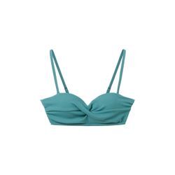 TOM TAILOR Damen Bandeau-Bikinitop, grün, Uni, Gr. 38B