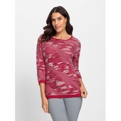 Rundhalspullover "Pullover" Gr. 36, rot (erdbeere, gemustert) Damen Pullover