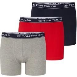 TOM TAILOR Herren Long Pants im Dreierpack mit Webbund, rot, Logo Print, Gr. S/4