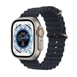 Apple Watch Ultra (2022) GPS + Cellular 49 mm - Titan Titan Natur - Ocean Armband Schwarz