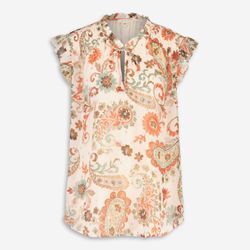 Mehrfarbige Bluse mit Blumenmuster