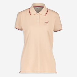 Pfirsichfarbenes Poloshirt mit Logo