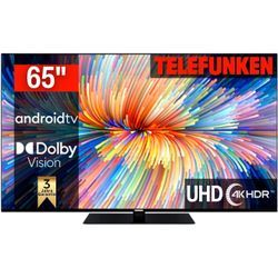 E (A bis G) TELEFUNKEN LED-Fernseher Fernseher Dolby Atmos,USB-Recording,Google Assistent,Android-TV Gr. 65, schwarz