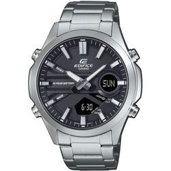 Chronograph CASIO EDIFICE, silber (edelstahlfarben, schwarz), Armbanduhren, Herren, Quarzuhr, Armbanduhr, Herrenuhr, Edelstahlarmband, analog, digital