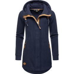 Parka RAGWEAR "Letti Fleece" Gr. S (36), blau (navy) Damen Jacken Sportliche Fleecejacke mit Kapuze