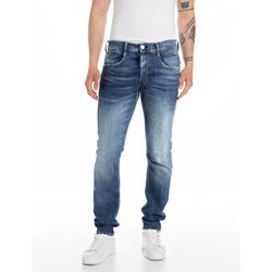 Slim-fit-Jeans REPLAY "Anbass" Gr. 31, Länge 32, blau (medium indigo), Herren, Denim/Jeans, Obermaterial: 99% Baumwolle, 1% Elasthan, Jeans