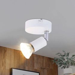 Led Deckenlampe 1 Flammig Weiß - Innen Deckenleuchte GU10 Warmweiß Wandlampe Spots Modern Deckenstrahler Wohnzimmerlampe für Schlafzimmer Badezimmer