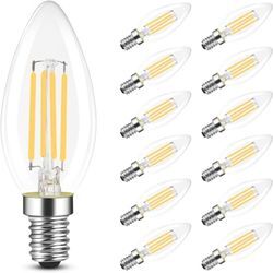 E14 led Warmweiß Glühbirne - 12er Pack 4W Leuchtmittel Ersatz 40W Lampe 2700K Warmweiss Birne Kein Flimmern Energiesparlampe für Wohnzimmer Küchen