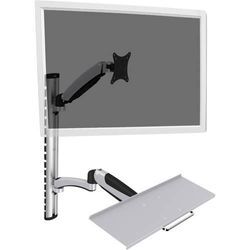 Digitus DA-90354 1fach Monitor-Wandhalterung 38,1 cm (15) - 68,6 cm (27) Schwarz, Silber Höhenverstellbar, Tastaturablage, Neigbar, Schwenkbar, Rotierbar