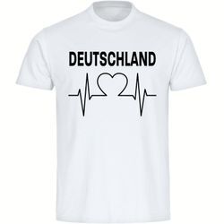 multifanshop® Herren T-Shirt - Deutschland - Herzschlag - Druck schwarz