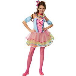 tectake® Mädchenkostüm Neon Regenbogen Girl