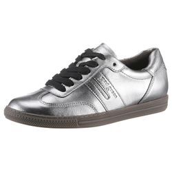 Sneaker PAUL GREEN Gr. 37, silberfarben Damen Schuhe Schnürschuh, Halbschuh, Freizeitschuh in Metallic-Optik