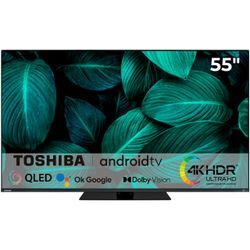 E (A bis G) TOSHIBA LED-Fernseher Fernseher Gr. 55, schwarz