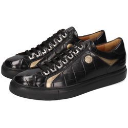 Sneaker MELVIN & HAMILTON "Harvey 9 - vegetabil gegerbt" Gr. 42, goldfarben (schwarz-goldfarben) Herren Schuhe Edel Sneaker, Schnürschuh, Business Sneaker im color-blocking Look