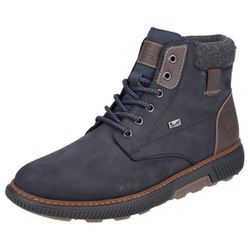 Winterboots RIEKER Gr. 40, grau (dunkelblau, grau) Herren Schuhe High Top Sneaker, Schnürstiefelette mit TEX-Membran, schmale Form