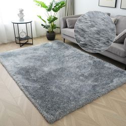 Hochflor-Teppich HOME AFFAIRE "Micro Shaggy" Gr. 2, grau, B:80cm H:53mm L:150cm, Kunstfaser, Teppiche, weich, flauschig, Uni-Farben, Wohnzimmer, Schlafzimmer, Kinderzimmer