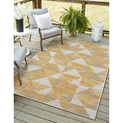 Teppich MYFLAIR MÖBEL & ACCESSOIRES "Hush", gelb (gelb,beige,cream), B:200cm H:6mm L:300cm, Polypropylen, Teppiche, modernes Design, Outdoor geeignet, Balkon, Terrasse