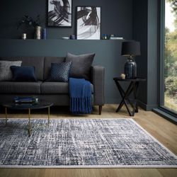 Teppich FLAIR RUGS "Eris Trace", blau, B:160cm H:8mm L:230cm, Kunstfaser, Teppiche, Glanzeffekt Teppich