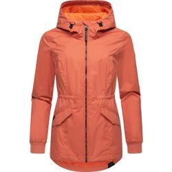 Outdoorjacke RAGWEAR "Dowey A" Gr. 4XL (48), rot (ziegelrot) Damen Jacken Wasser- und winddichte Jacke mit Taillenzugband