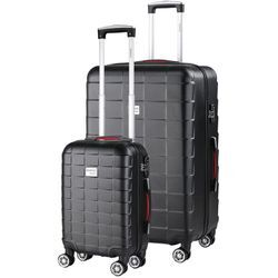 Monzana - 2er Kofferset Koffer tsa Schloss m und xl Reisekoffer Handgepäck Trolley Case schwarz