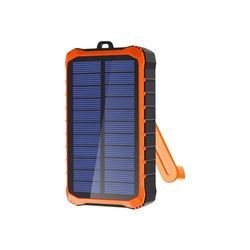 4Smarts Prepper Solar Powerbank 12000 mAh Li-Ion Schwarz, Orange LED Taschenlampe, Outdoor