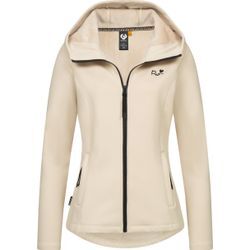 Kapuzensweatjacke RAGWEAR "Lyshka", Damen, Gr. L (40), beige (ecru), Sweatware, Material: 95% Polyester, 5% Elasthan, sportlich, figurumspielend hüftbedeckend, hoch geschlossener Ausschnitt, Langarm Ärmel ohne Ärmelschlitz normaler Saum, Sweatjacken, Sportliche weiche und elastische Kapuzenjacke