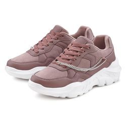 Sneaker LASCANA Gr. 37, lila (mauve) Damen Schuhe mit Chunky-Sohle & Ketten, Schnürhalbschuhe, Freizeitschuhe VEGAN