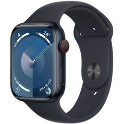 Apple Watch Series 8 (2022) GPS + Cellular 45 mm - Aluminium Mitternacht - Sportarmband Schwarz