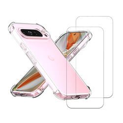 Hülle Pixel 9 Pro XL und 2 schutzfolien - TPU - Transparent