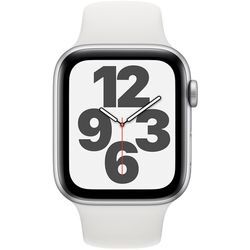 Apple Watch Series SE 1 (2020) GPS + Cellular 44 mm - Aluminium Silber - Sportarmband Weiß