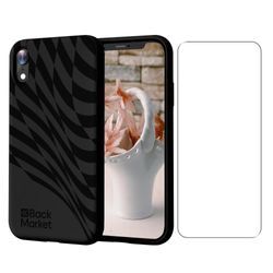 Back Market Hülle iPhone XR und schutzfolie - Recycelter Kunststoff - Schwarze Welle