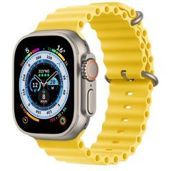 Apple Watch Ultra (2022) GPS + Cellular 49 mm - Titan Titan Natur - Ocean Armband Gelb