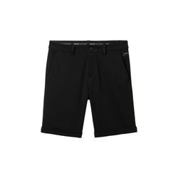 TOM TAILOR DENIM Herren Slim Piqué Chino Shorts, schwarz, Uni, Gr. M