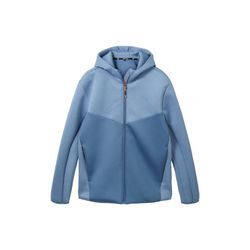 TOM TAILOR Herren Sweatjacke mit Kapuze, blau, Uni, Gr. M