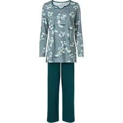 Baumwoll-Pyjama Set, Druck petrol, 44/46