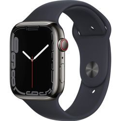 Smartwatch APPLE "Watch Series 7 GPS + Cellular, 45mm" Smartwatches Gr. 4G (LTE), schwarz (graphite, midnight) Bestseller