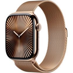 Smartwatch APPLE "Watch 10 Titan", gold, Smartwatches, 42mm, Cellular, One-Size, Milanaise, Topseller