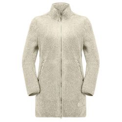 Fleecejacke JACK WOLFSKIN "HIGH CURL COAT W" Gr. L, weiß (panna cotta) Damen Jacken warmer Sherpa Fleecemantel