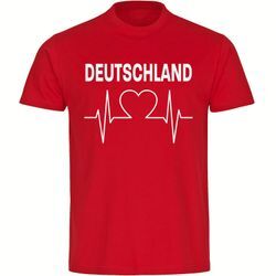 multifanshop® Herren T-Shirt - Deutschland - Herzschlag - Druck weiß