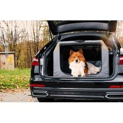 Knuffelwuff faltbare Hundebox Auto Transportbox Alverstone mit Aluminiumgestell für den Kofferraum XL