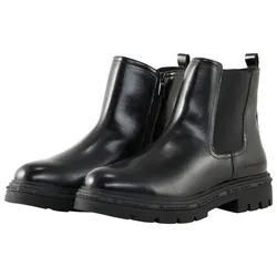 TOM TAILOR Damen Gefütterte Stiefeletten aus Kunstleder, schwarz, Uni, Gr. 39