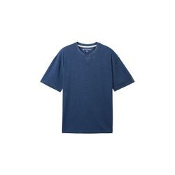 TOM TAILOR Herren T-Shirt in Melange-Optik, blau, Meliert, Gr. 48