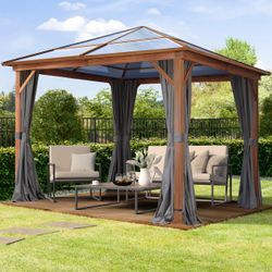 3x3 m Hardtop Gartenpavillon, inkl. 4 Seitenteile, loft grey - (300196)