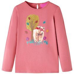 Kinder-Langarmshirt Altrosa 128