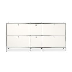 Sideboard Metall »CN3« groß mit 6 Klappenfächern - Chrom