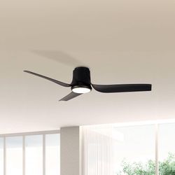 LED-Deckenventilator Ushuaia schwarz DC leise Ø 134 cm CCT