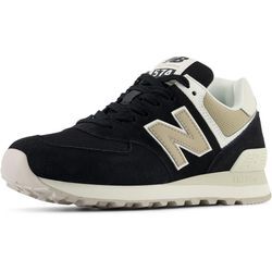 Sneaker NEW BALANCE "WL574" Gr. 36,5, schwarz (schwarz (001)), Leder, Textil, Schuhe Modernsneaker Sneaker low