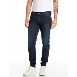 Slim-fit-Jeans REPLAY "Anbass", Herren, Gr. 32, Länge 36, blau (dunkelblau a700), Denim/Jeans, Obermaterial: 90% Baumwolle, 8% Polyester, 2% Elasthan, casual, slim fit, Jeans