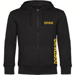 multifanshop Kapuzen Sweatshirt Jacke - Dortmund - Brust & Seite - Druck gelb - Sweat